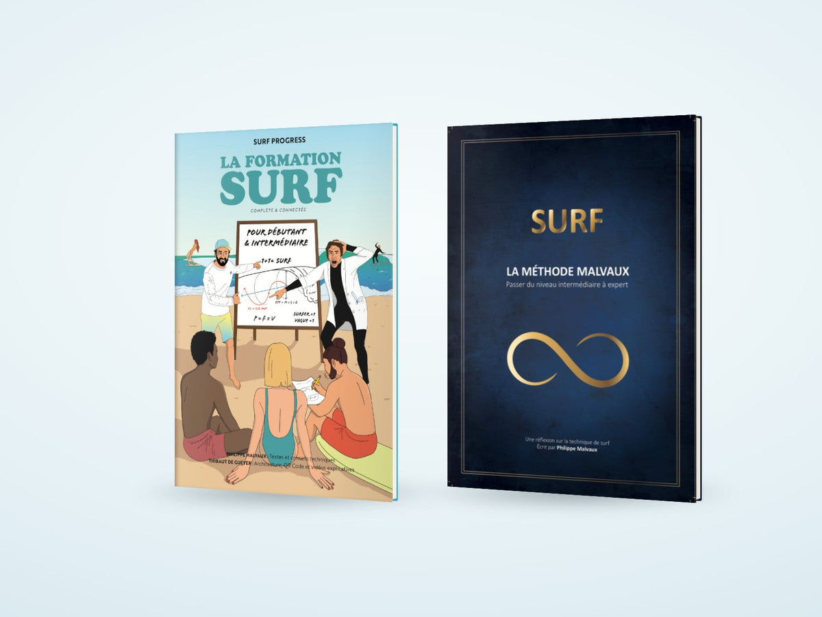 Les deux livres Surf Progress : La Formation Surf et La Méthode Malvaux
