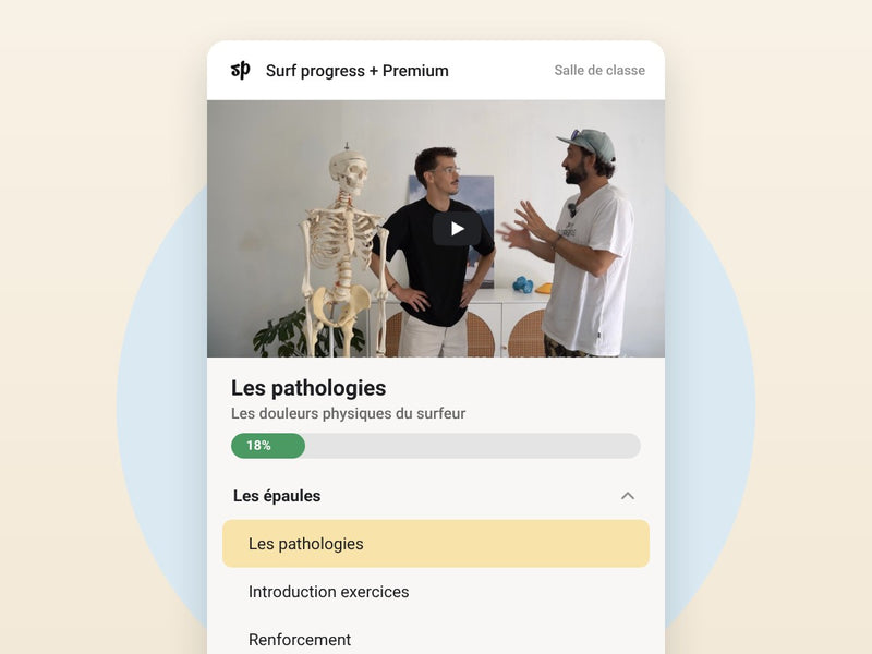 Le chapitre sur les épaules des Douleurs du Surfeur, avec le kiné