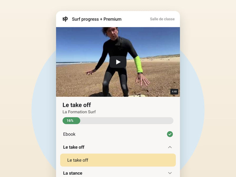 Le chapitre take-off de La Formation Surf, filmé sur la plage