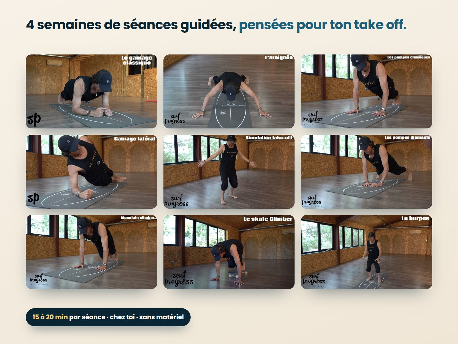 4 semaines de séances guidées, pensées pour ton take off