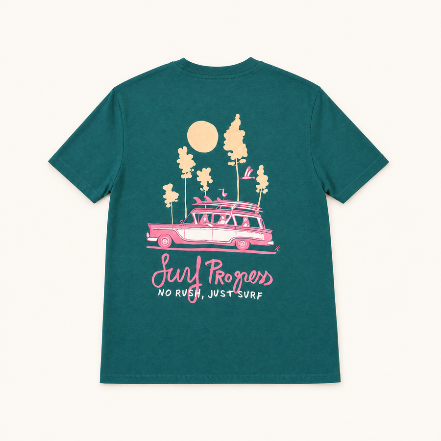 T-shirt Surf Progress Glazed Green, vu de dos