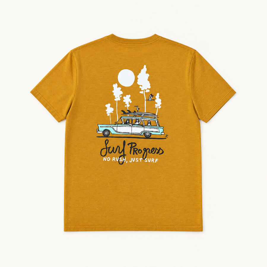 T-shirt Surf Progress Ochre, vu de dos