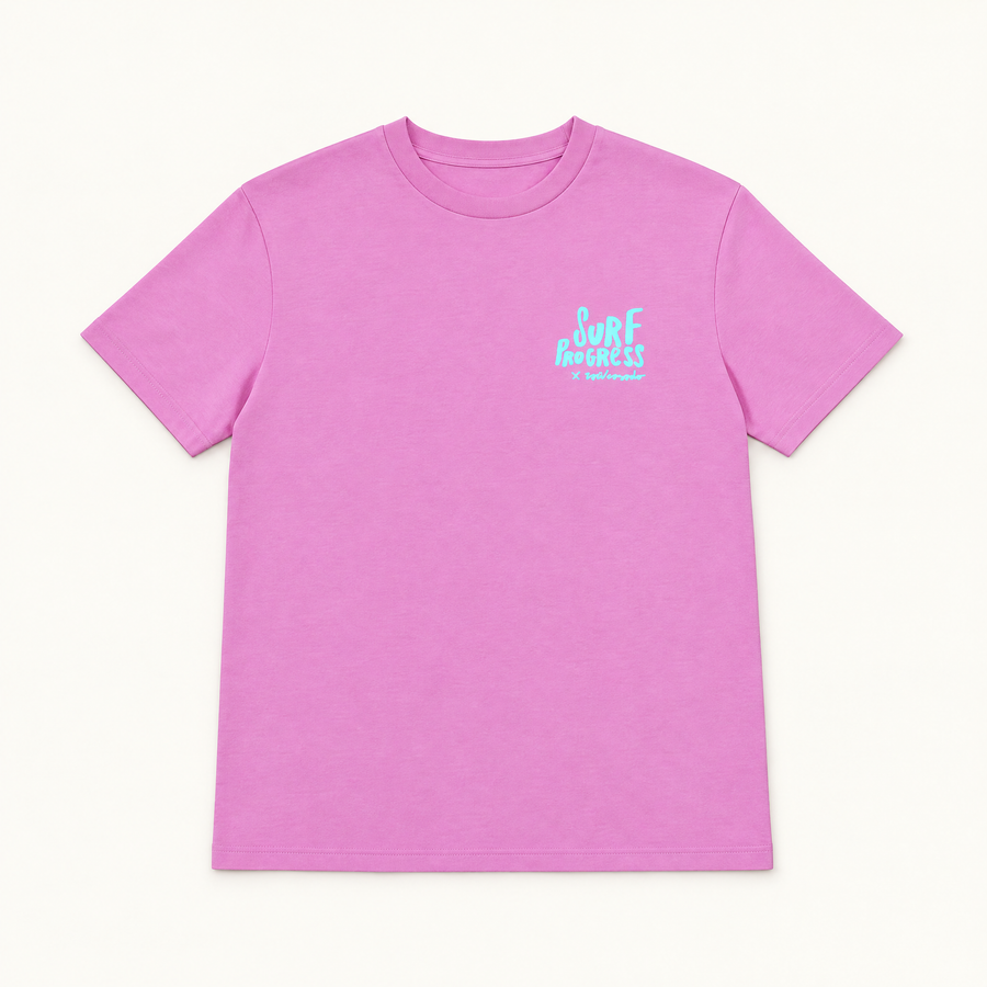T-shirt Surf Progress Bubble Pink, vu de face